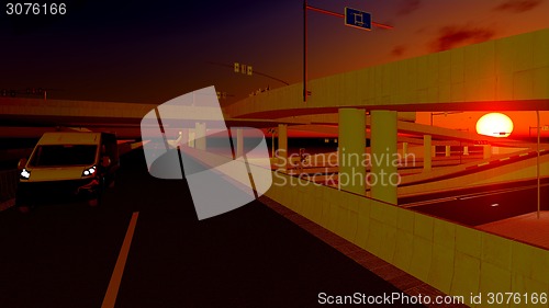 Image of Under the highway. Urban scene 