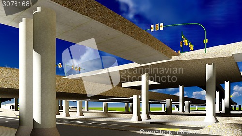 Image of Under the highway. Urban scene 