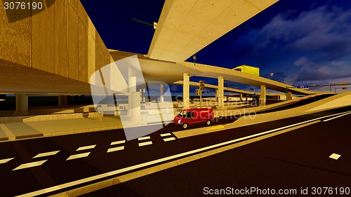 Image of Under the highway. Urban scene 