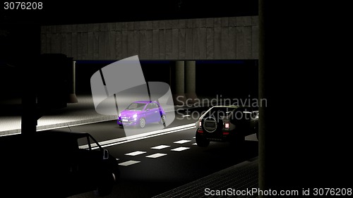 Image of Under the highway. Urban scene 