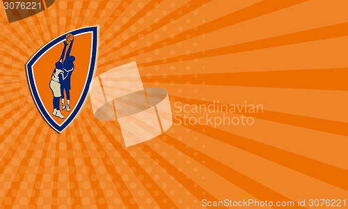 Image of Business card Basketball Player Dunk Block Ball Shield Retro