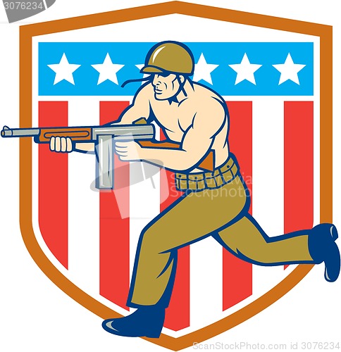Image of World War Two Soldier American Tommy Gun Shield