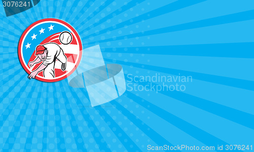 Image of Business card Baseball Pitcher Outfielder Throwing Ball Circle Cartoon