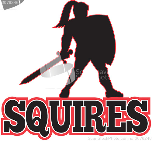 Image of Knight Silhouette Squires Sword Shield Cartoon