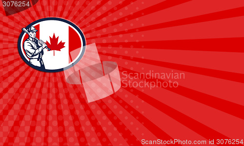 Image of Business card Canadian Baseball Batter Canada Flag Retro