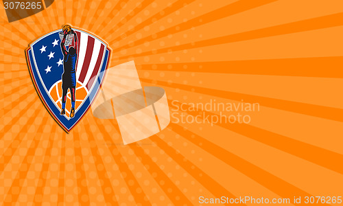 Image of Business card American Basketball Player Dunk Ball Shield Retro