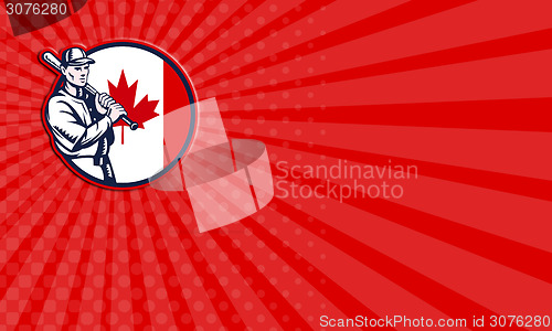 Image of Business card Canadian Baseball Batter Canada Flag Circle