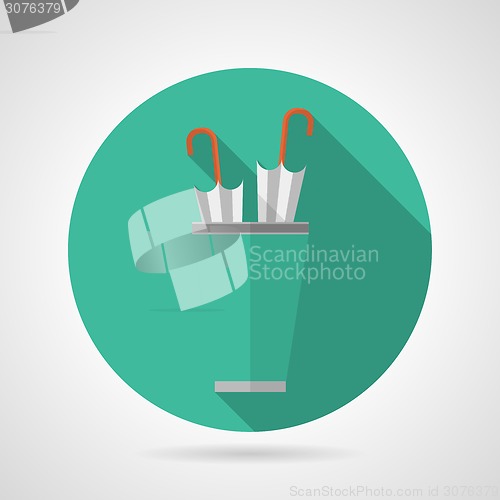 Image of Flat color umbrella stand vector icon