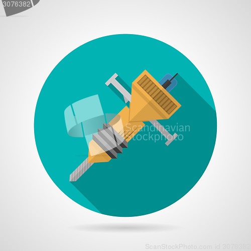 Image of Flat color jackhammer vector icon