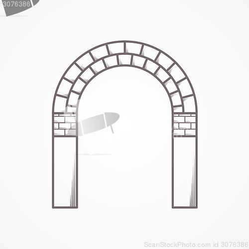 Image of Flat line brick archway vector icon