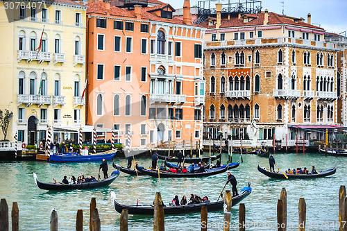 Image of Water canal in Venice Italy