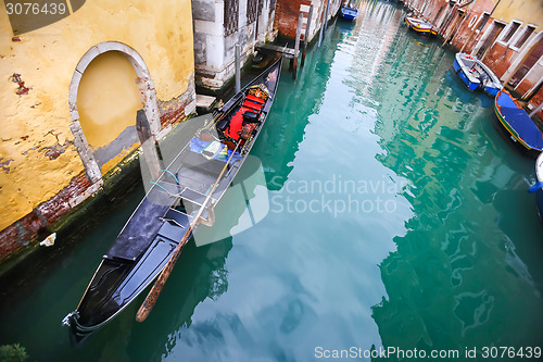 Image of High angle view of gondolas