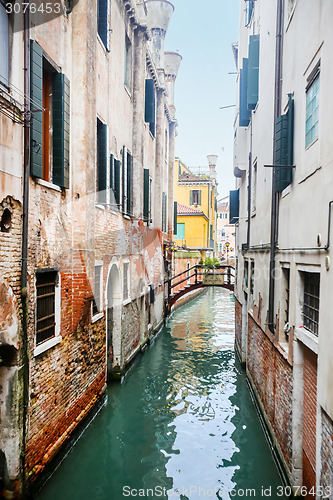 Image of Narrow water canal in Venice