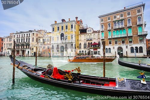 Image of Gondola in Venice water canal