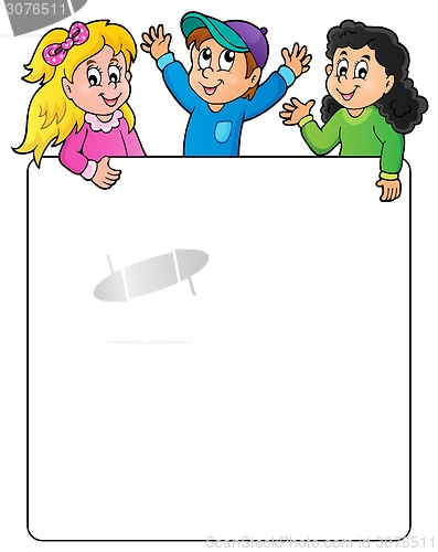 Image of Blank frame with happy kids