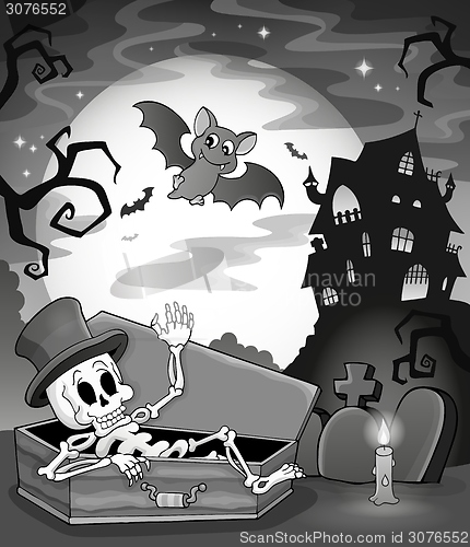 Image of Black and white skeleton theme image