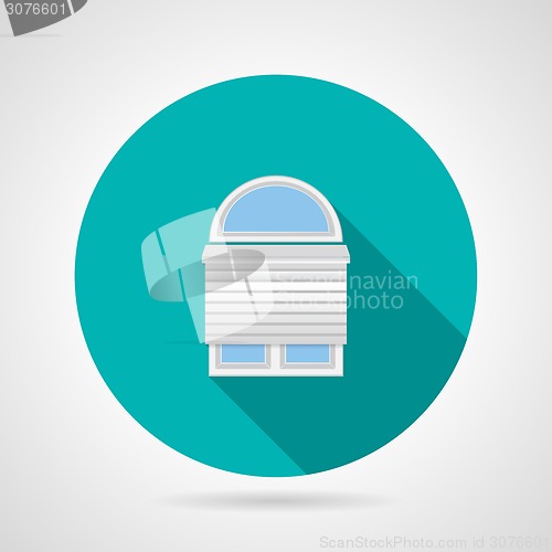 Image of Circle vector icon for arch window with rolled shutters 