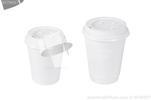 Image of White coffee cups isolated