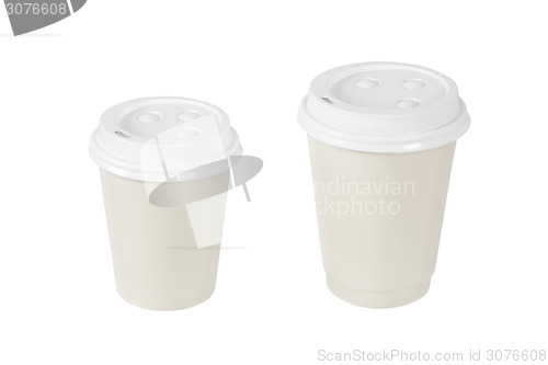 Image of Beige coffee cups isolated