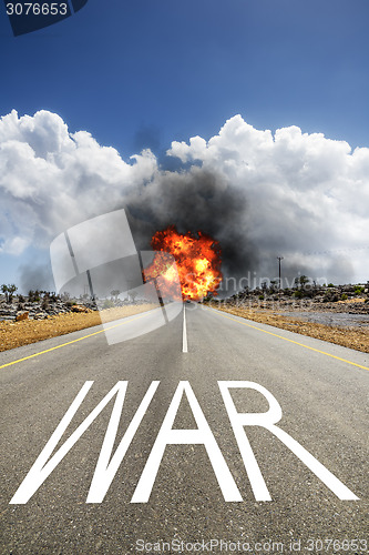 Image of road with text WAR