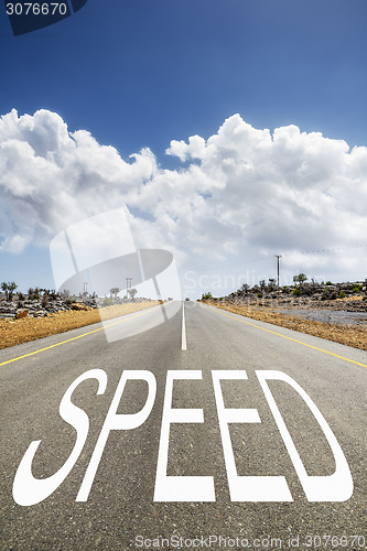 Image of road with text speed