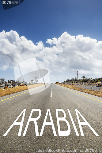 Image of road with text ARABIA