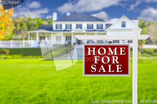 Image of Home For Sale Sign in Front of New House