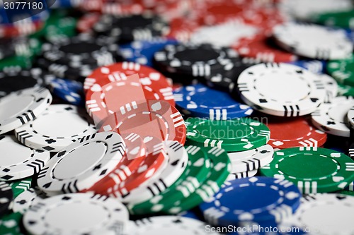 Image of close up of casino chips background