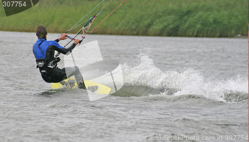 Image of A Windkiter making a steep turn.