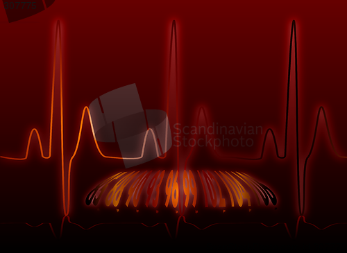 Image of heartbeat glow warm
