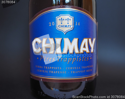 Image of Chimay blue beer bottle