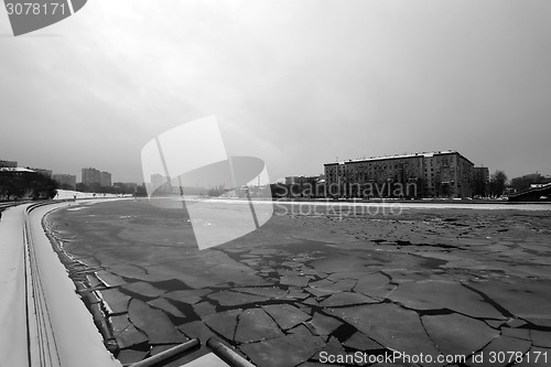 Image of ice on the river