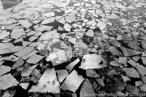 Image of ice on the river