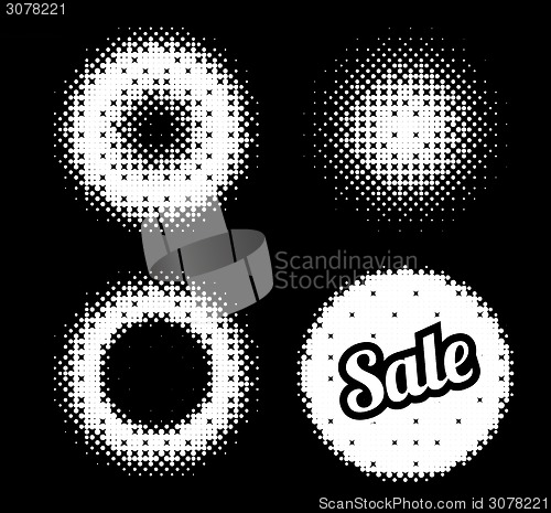 Image of Set of vector abstract halftone illustrations