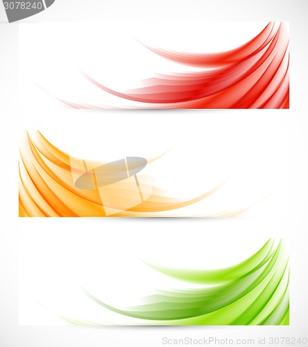 Image of Set of wavy banners