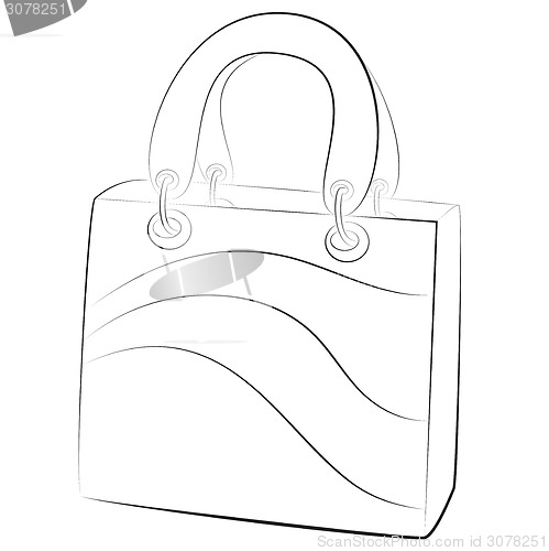 Image of simple handbags. Vector illustration on white background. contou