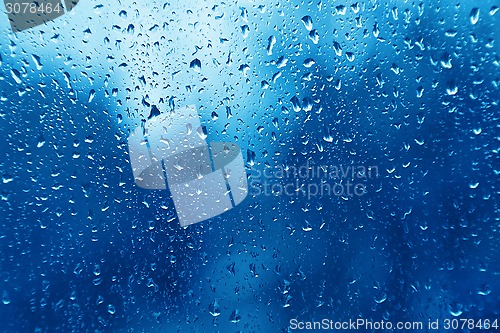 Image of Water drops on glass