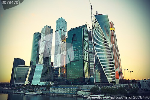 Image of Moscow-city (Moscow International Business Center) at evening