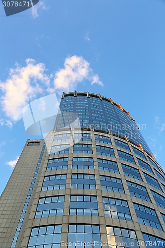 Image of Office modern building against the evening sky