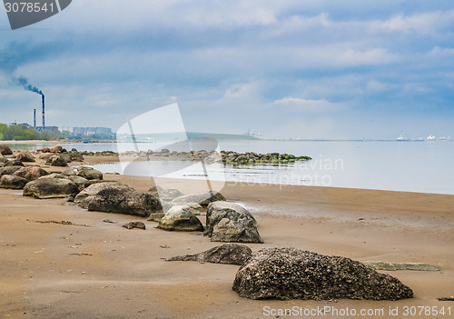 Image of Stony on coast of Baltic sea early in the morning