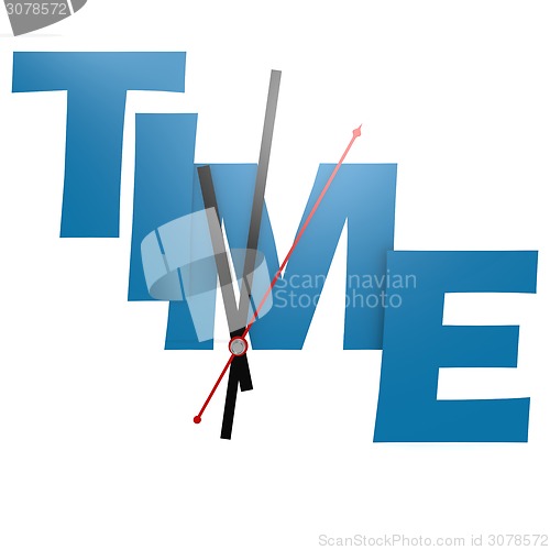 Image of Time word with clock