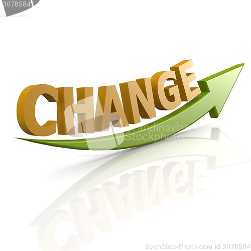Image of Green arrow with change word