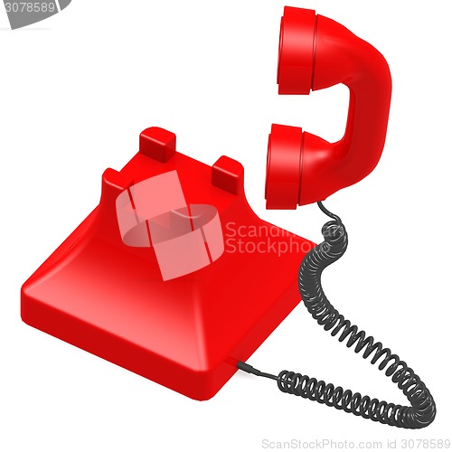 Image of Red dial phone