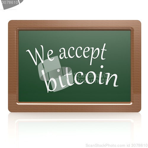 Image of We accept bitcoin black board