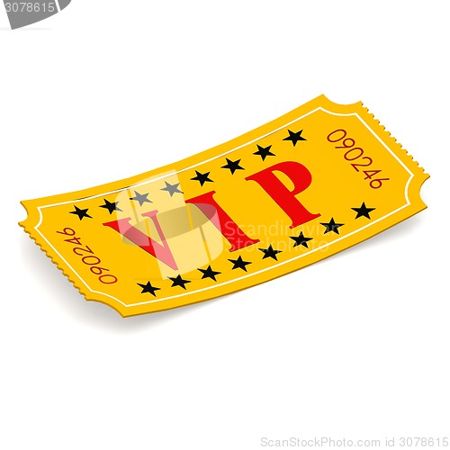 Image of VIP ticket on white background