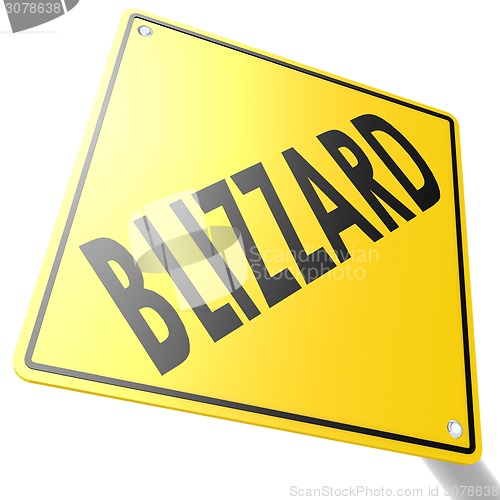 Image of Road sign with blizzard