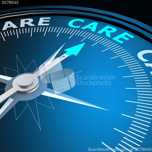 Image of Care word on compass