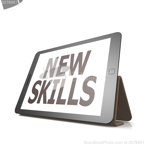 Image of Tablet with new skills word
