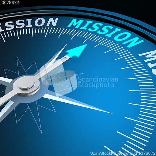 Image of Mission word on compass