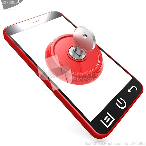 Image of Red key on smartphone